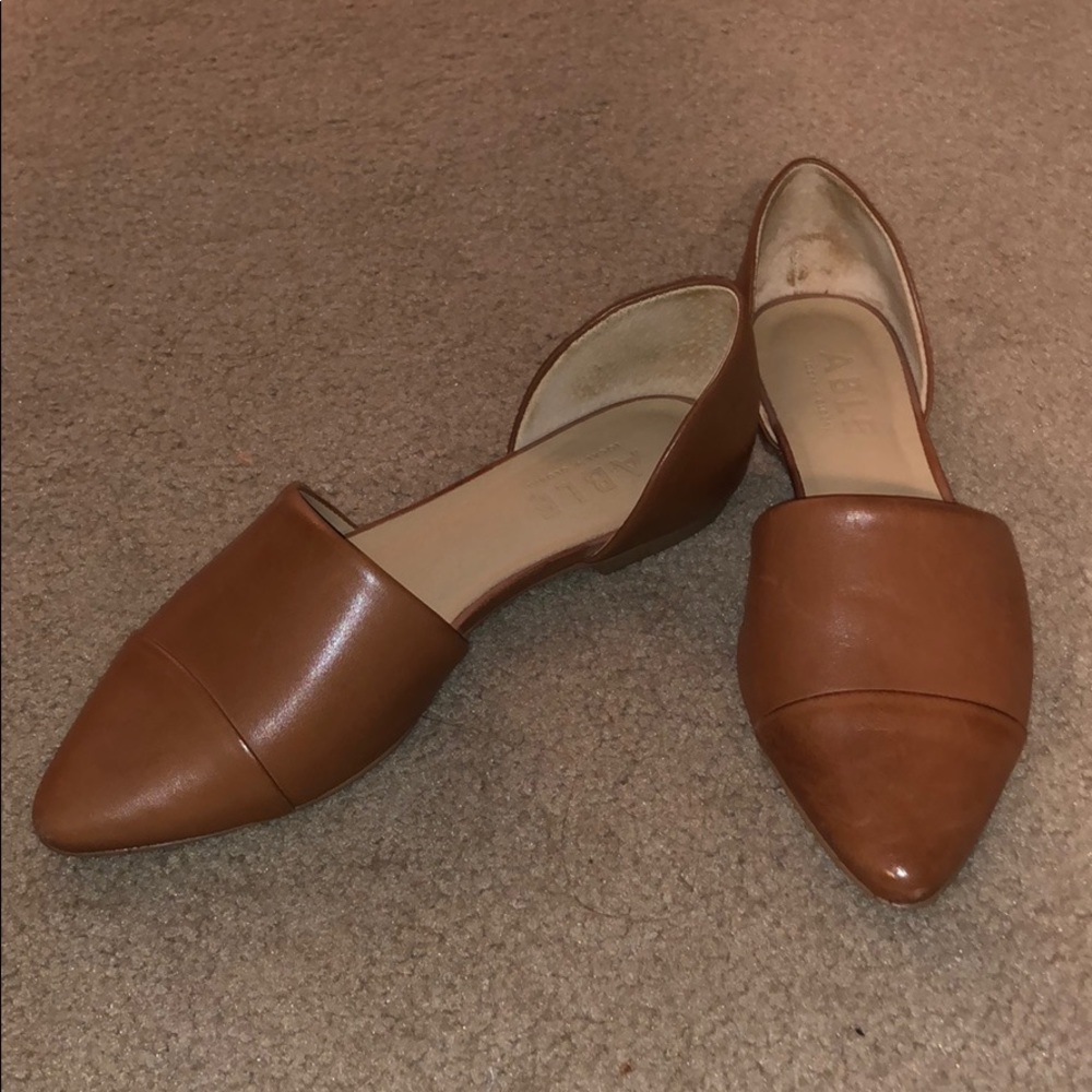 Able Women's Brown Pointed-Toe D'Orsay Flats
